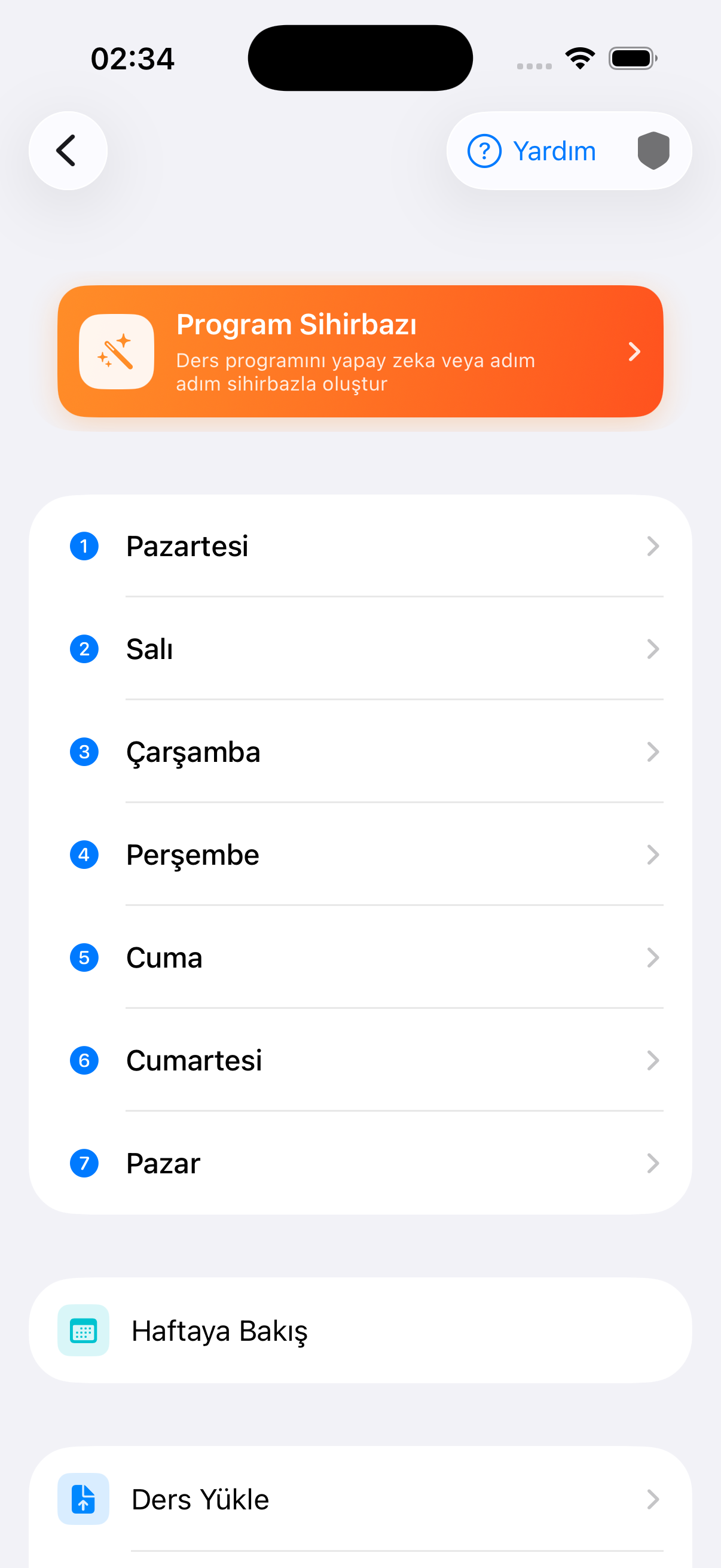 Ders Programı